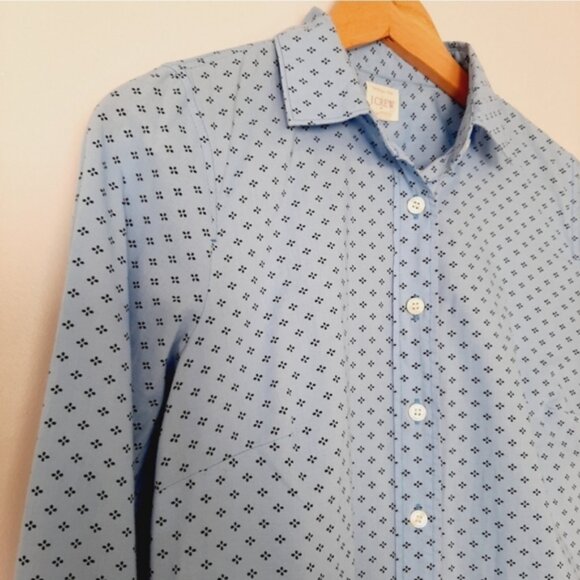 J.CREW 100% Cotton Blue Patterned Button-Up Shirt Classic Sz XS - Picture 4 of 7